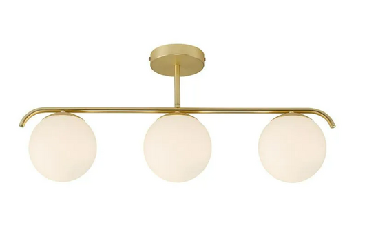 NORDLUX GRANT 3 LIGHT SEMI-FLUSH BAR CEILING PENDANT - BRASS