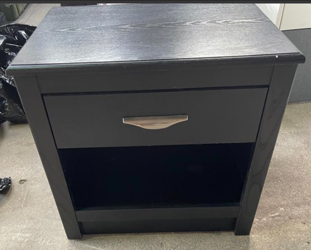 Black Bedside Table 1 drawer 40x60x65cm