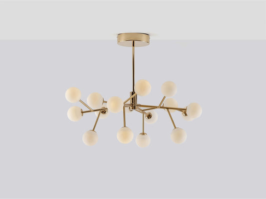 Brass sputnik flush ceiling light, 48x60x60cm
