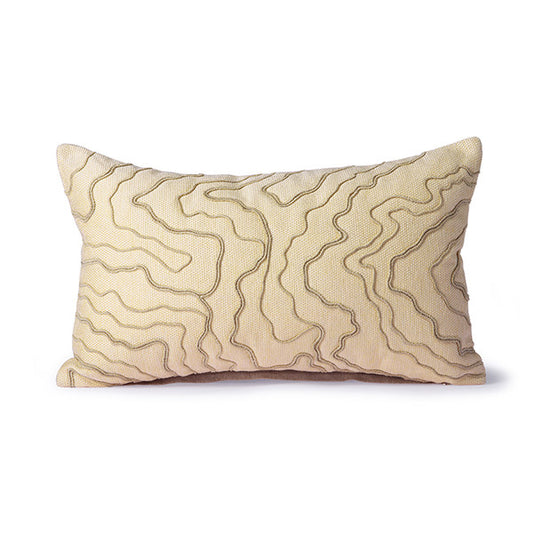 Cream Cushion with Stitched Lines (30x50)