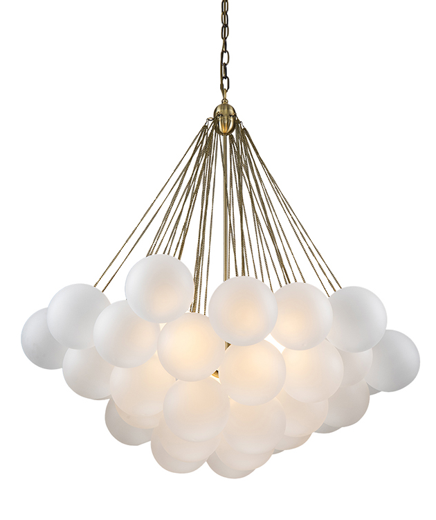 Cloud Pendant Lamp-Antiqe Brass/Frogy Glass, 26.4x100x100cm