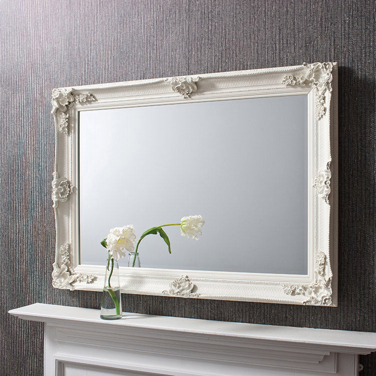 Abbey Cream Ornate Rectangular Wall Mirror