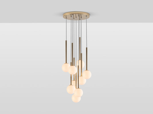 Brass cluster ceiling light, 100x33x33cm