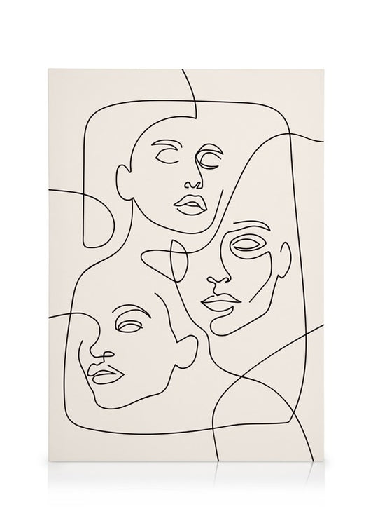 The Three Faces Line Art Canvas 50x70cm