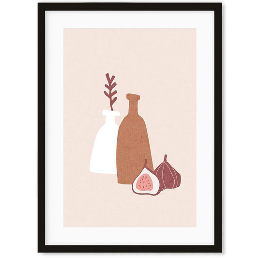 Contemporary Fruit Still Life Art 40 x 50 cm / Black Frame