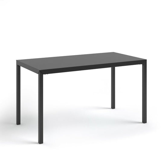 Hiba Matte Black Metal Table (Seats 4), 74x135x70cm