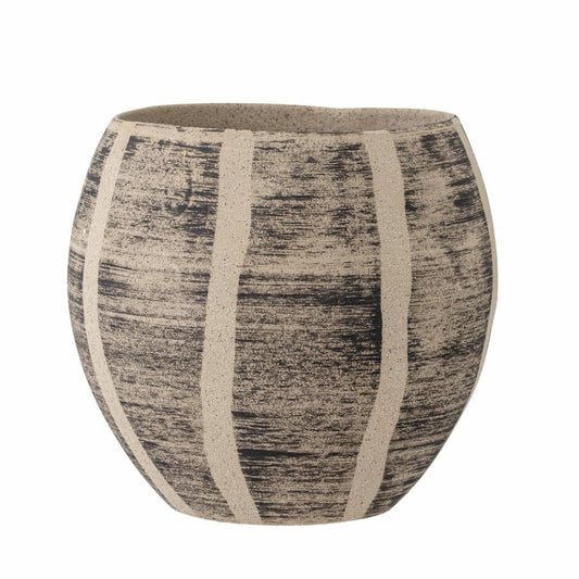 Madi Flowerpot, Brown, Stoneware