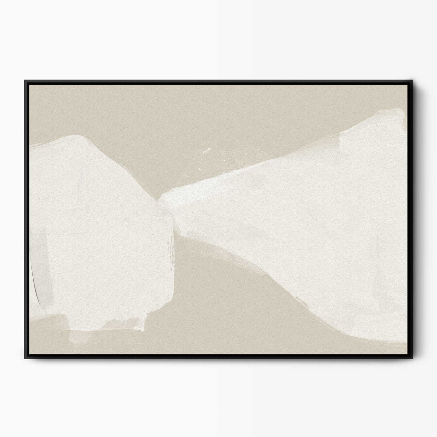 Meeting Point Framed Abstract Canvas Art - Large / Black 75 x 105cm