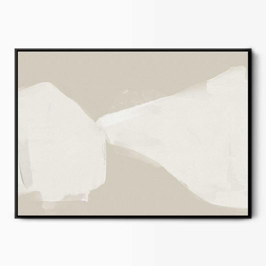 Meeting Point Framed Abstract Canvas Art - Large / Black 75 x 105cm