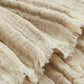 Crinkled linen-blend blanket