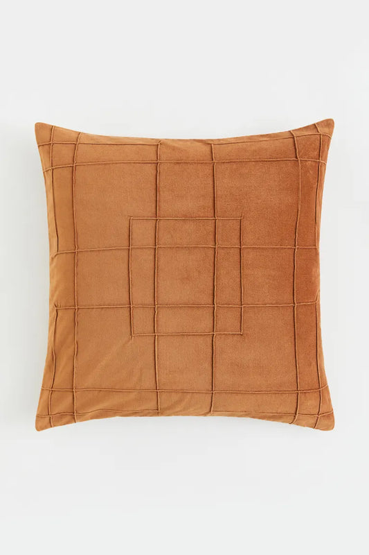 Cotton Velvet Cushion Cover, Cognac Brown 50x50