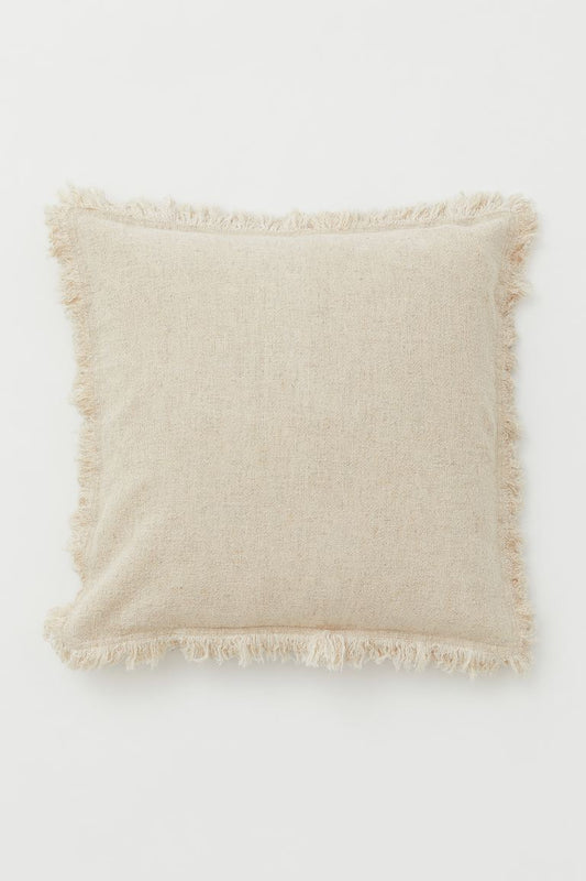 Linen-blend cushion cover - Light beige 50x50