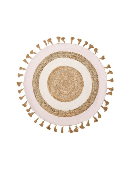 Kids Round Rug With Tassles, 100cm