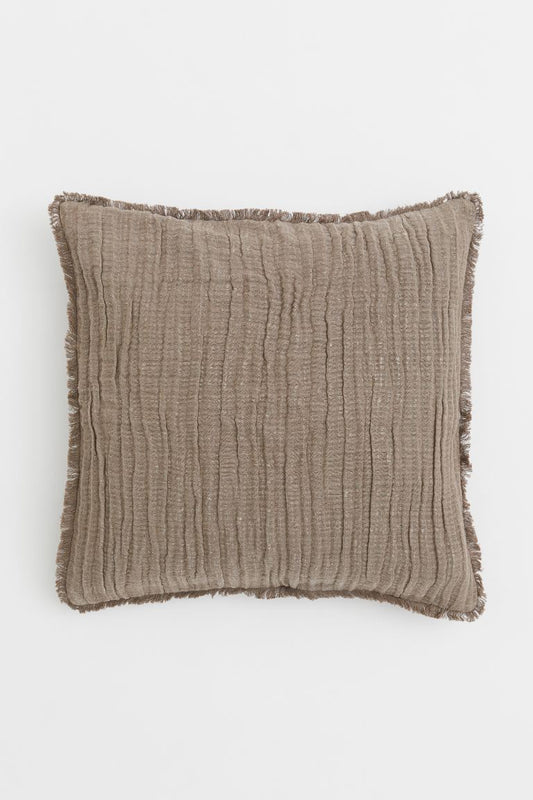 Crinkled linen-blend cushion cover
