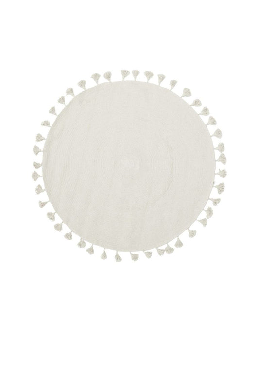 Kids Round Tassle Rug, 100cm
