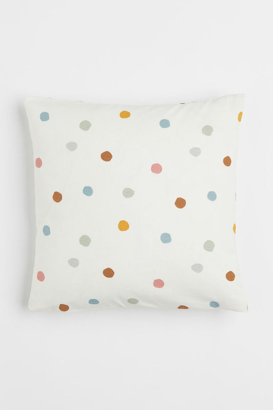Spotted cotton cushion cover, 40x40cm