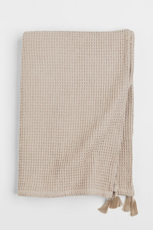 Waffled cotton blanket