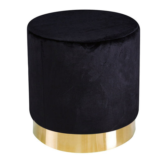 Black Velvet Pouffe, 88x56x24cm