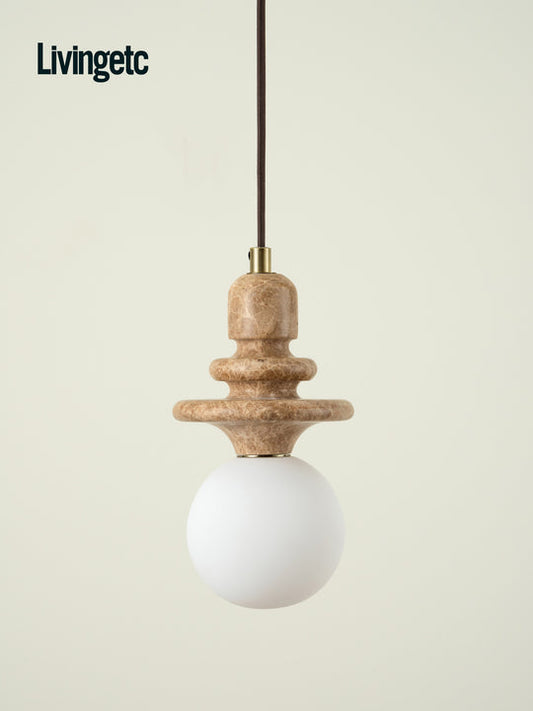 Denari - light brown marble pendant, 227x12cm