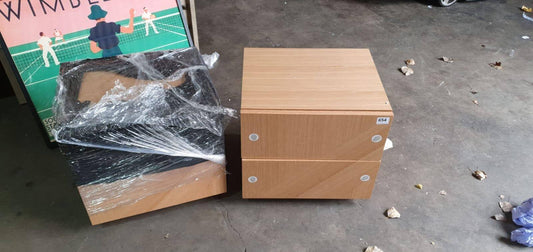 Modern Style Bedside Table In Light Wood