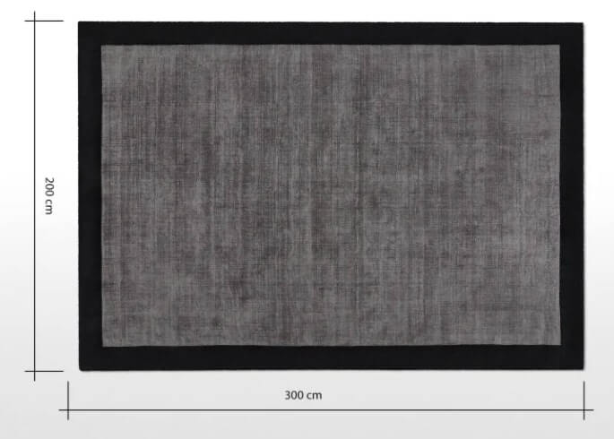 Made.com Jago Extra Large Border Rug In Dark Charcoal and Silver Grey 200x300cm