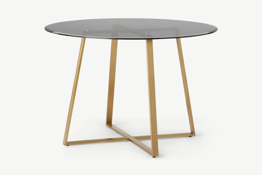 Haku 4 Seat Round Large Dining Table, 110x110x75cm