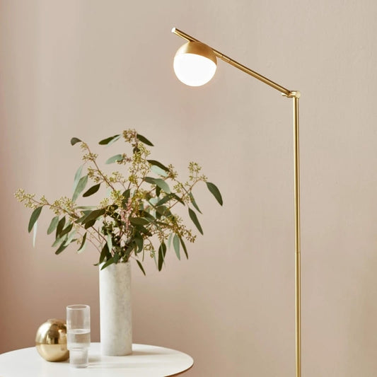 Contina Swing Arm Floor Lamp, 36.5 x 25 x 139cm