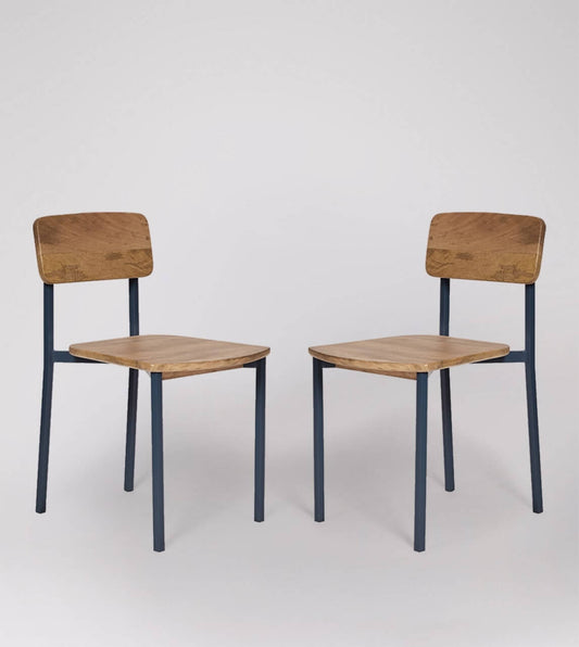 Swoon Editions Docklands Dining Chairs, Natural Oak- Stained Mango Wood