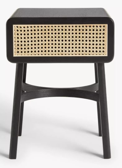 John Lewis & Partners Rattan Storage Bedside Table, 42x38x57cm