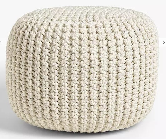 Chunky Knitted Pouffe, 0x50x35cm