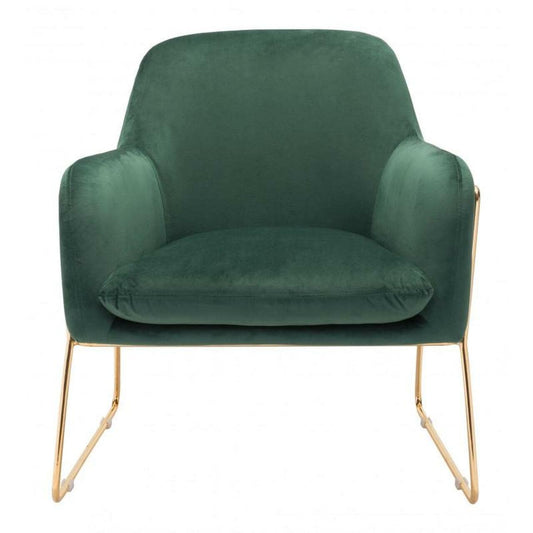 JOHN LEWIS & PARTNERS JARRETT WIDE ACCENT ARMCHAIR IN GREEN VELVET, 77x76x81cm