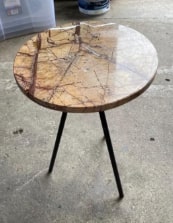 Swoon Pearl Sidetable in Brown Marble, 0x35x50cm