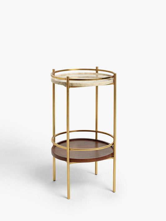 SWOON RAINE MARBLE SIDE TABLE IN GOLD