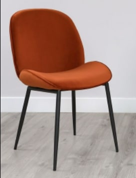 Danetti Clara Rust Velvet Dining Chair, 0 x 63 x 96cm