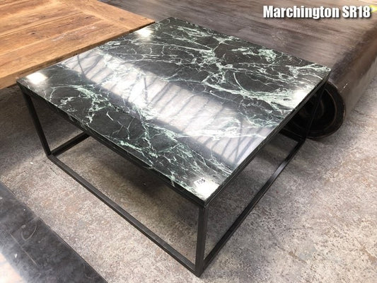 Bury Coffee Table in Dark Green Marble 90x90x42cm