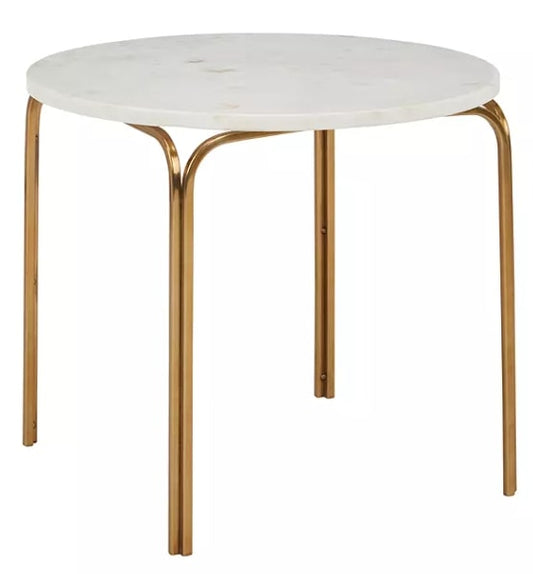 JOHN LEWIS & PARTNERS AZRA ROUND MARBLE SIDE TABLE, 0x50x41.5cm