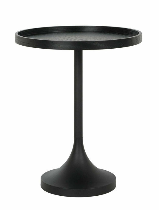 Habitat Bonny Black Side Table With Dark-Stained Oak Top, 0x55x46cm
