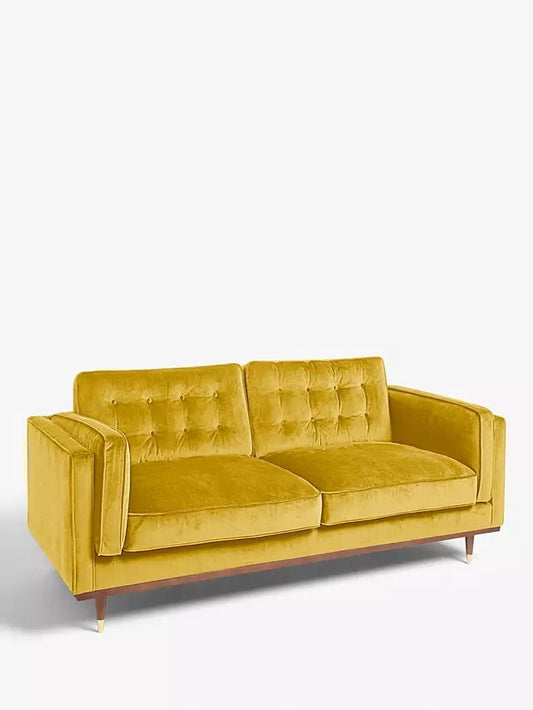 JOHN LEWIS AND PARTNERS + SWOON LYON MEDIUM TWO SEATER SOFA IN HONEY VELVET, 89x179x86cm