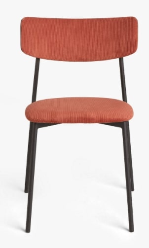 JOHN LEWIS AND PARTNERS MOTION CORDUROY UPHOLSTERED DINING CHAIRS IN TERRACOTTA