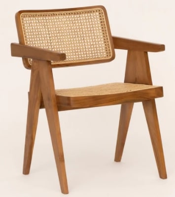 Cane Rattan Dining Chair with Arms