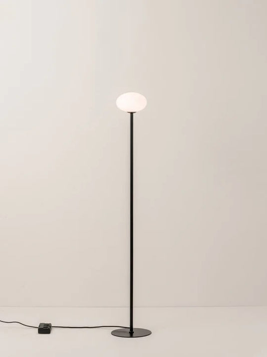 Imperial - 1 light matt black and opal midi floor lamp, 0x20x119cm