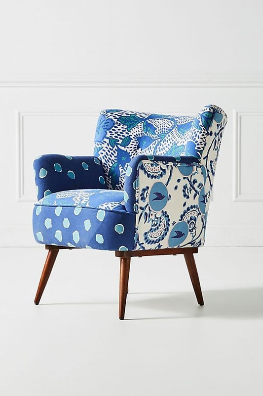 Anthropologie Nina Accent Chair, blue, 56x66x79cm