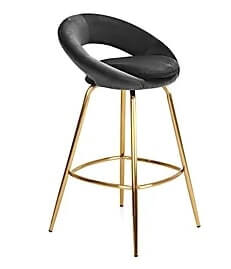 Stella Bar Stool Grey Velvet, 50x53x90cm