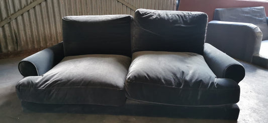 Grey Velvet 2 Seater Sofa, 85x153x50cm