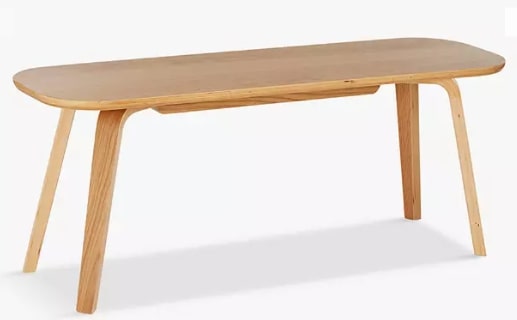 JOHN LEWIS & PARTNERS SMALL BENCH IN NATURAL OAK, 35x115x45cm