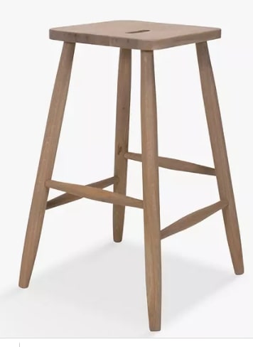 John Lewis & Partners Kyla Bar Stool, Light Oak, 41x44x68cm