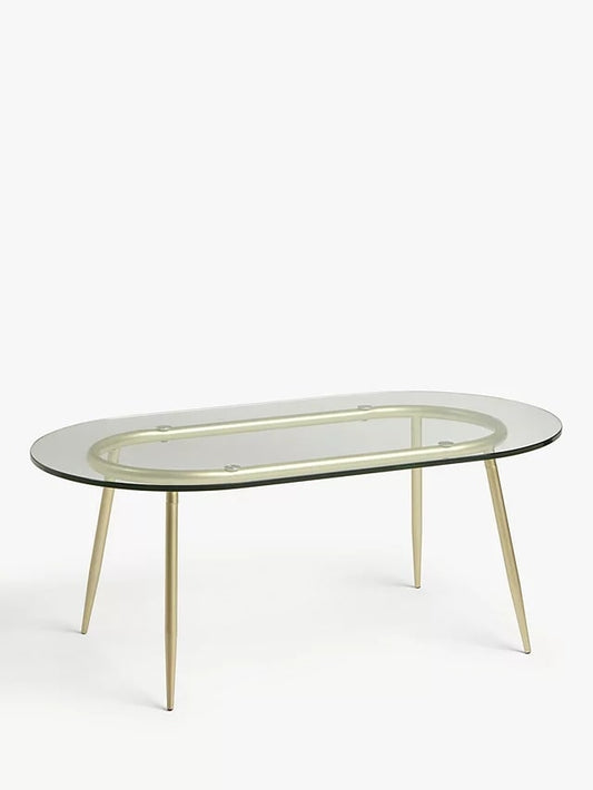 Swoon Brass & Glass Coffee Table, 50x90x36cm