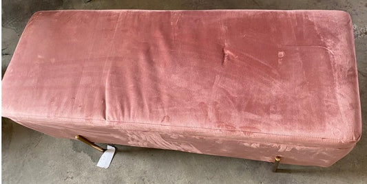 Brass & Pink Storage Bench, 45x116x45cm