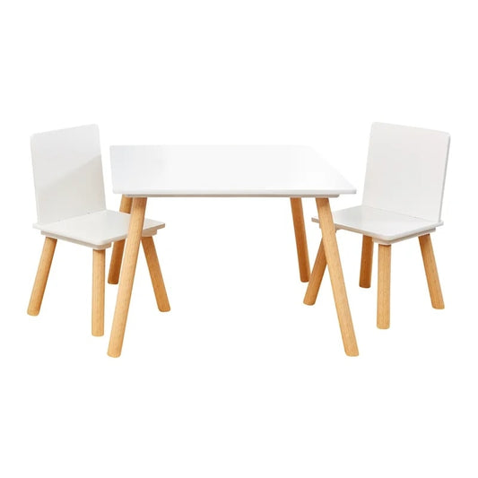 Goree Kids 3 Piece Square Play Table and Chair Set, 60x60x44cm