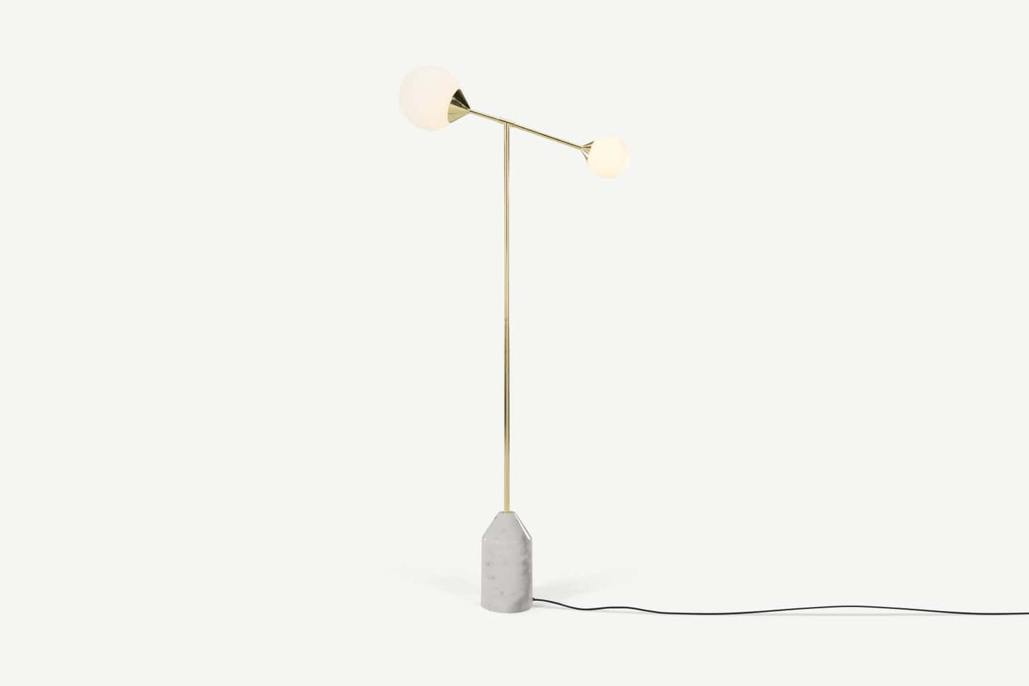Faye Floor Lamp, Brass and Marble, 14x69x152cm